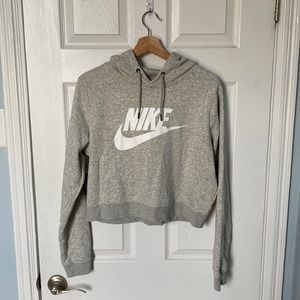 NIKE - grey crop hoodie - L